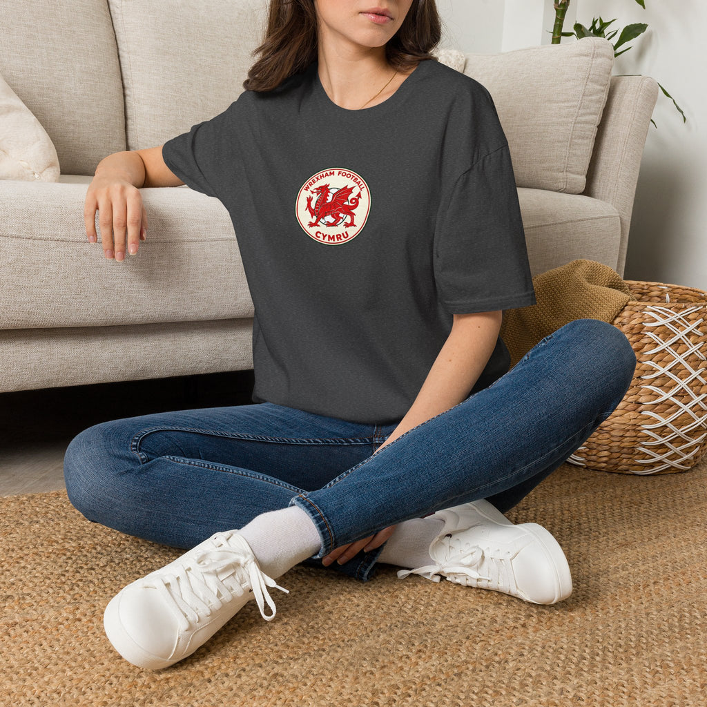Welsh Dragon Football Crest T-Shirt — Wrexham Cymru Vintage Soccer Tee