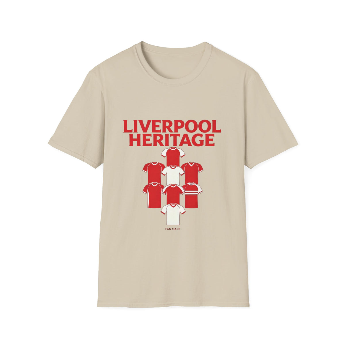 Liverpool Heritage Tee — Retro Football Shirt Collage