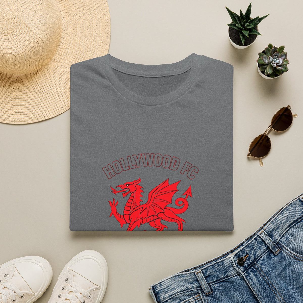 Wrexham-Style Red Dragon Soccer Tee — Retro Crest T-Shirt