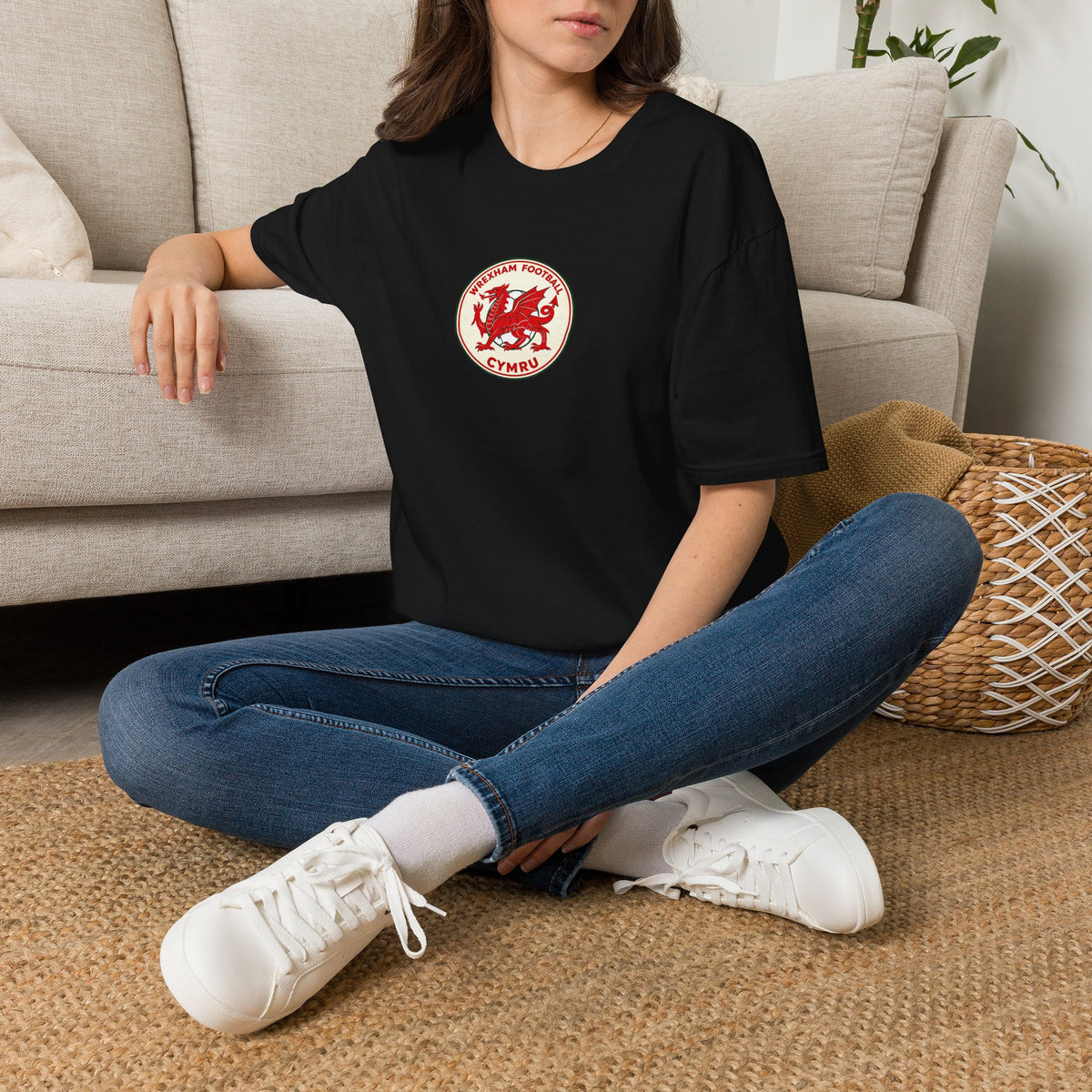 Welsh Dragon Football Crest T-Shirt — Wrexham Cymru Vintage Soccer Tee