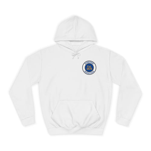 Classic College Crest Hoodie — Unisex Campus Sweatshirt
