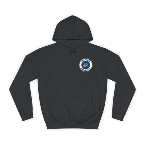 Classic College Crest Hoodie — Unisex Campus Sweatshirt