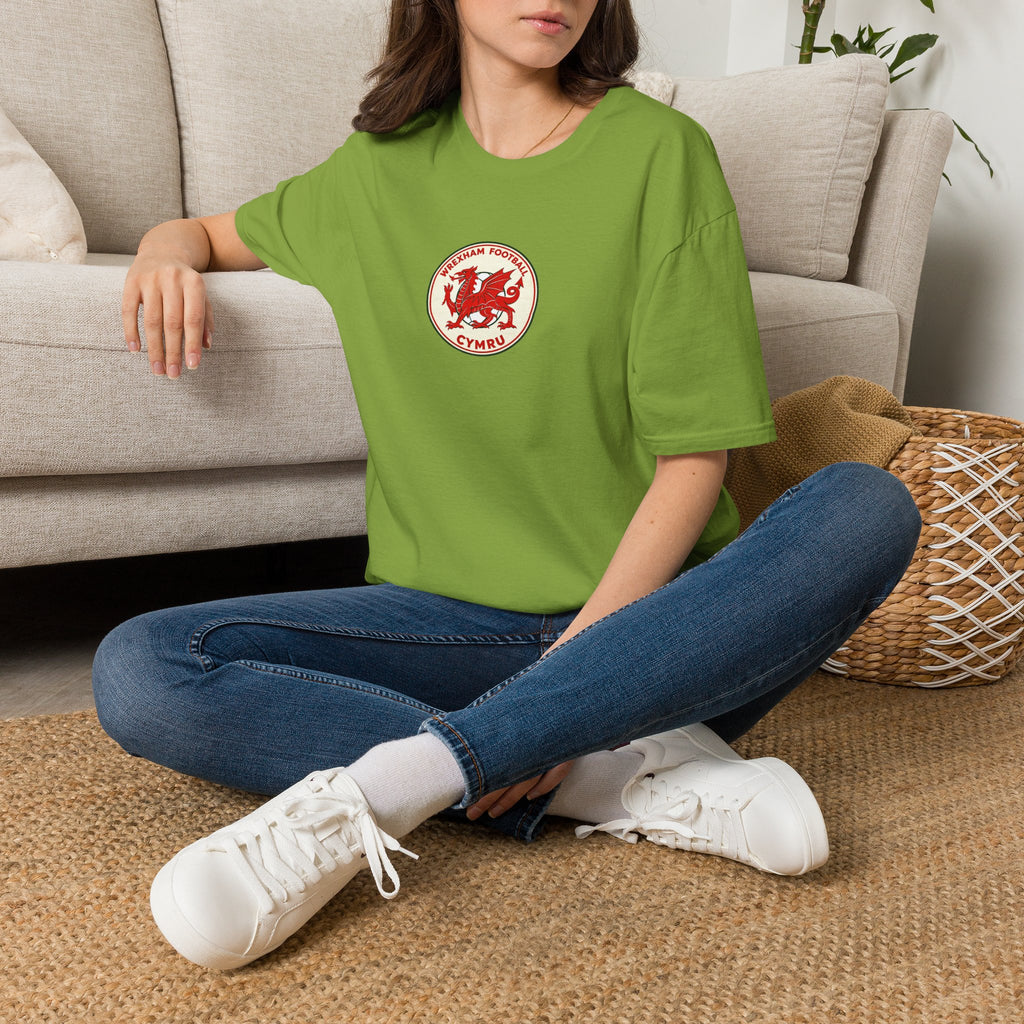Welsh Dragon Football Crest T-Shirt — Wrexham Cymru Vintage Soccer Tee