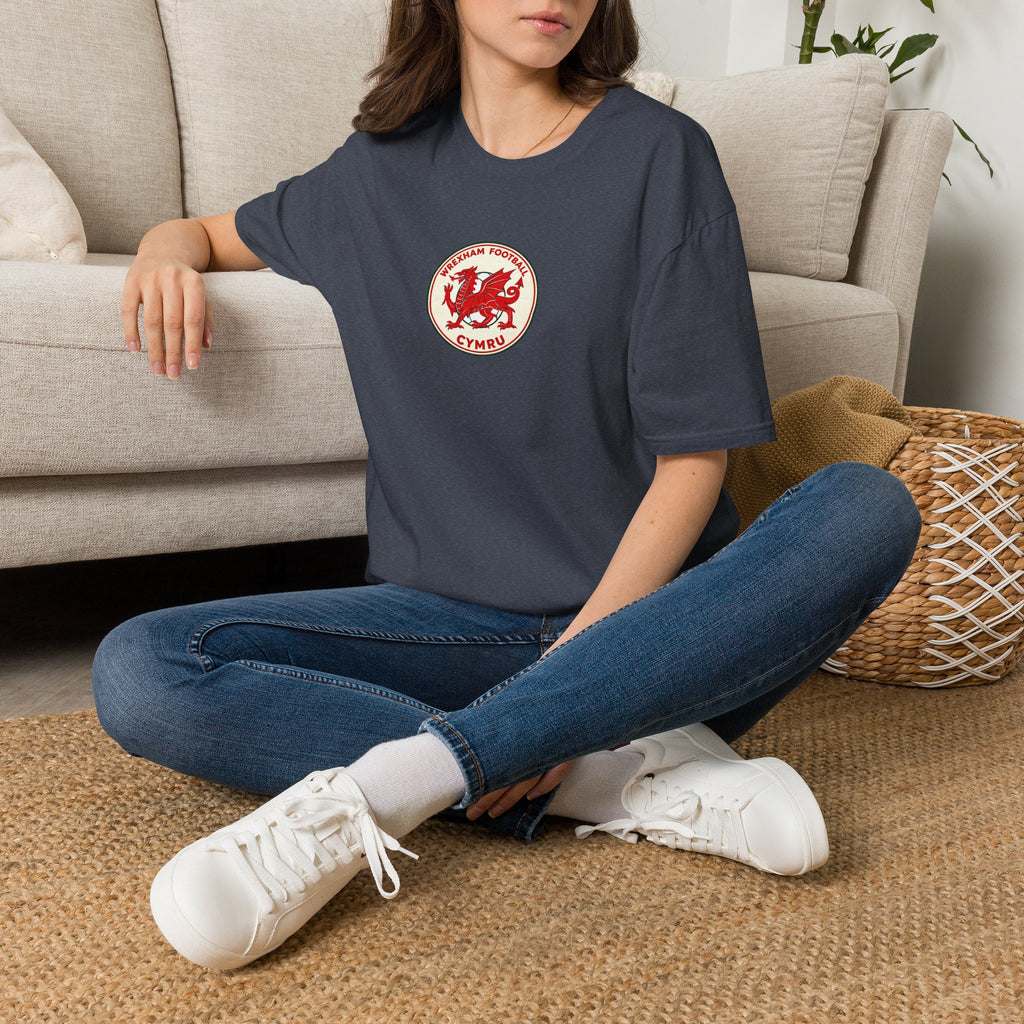 Welsh Dragon Football Crest T-Shirt — Wrexham Cymru Vintage Soccer Tee