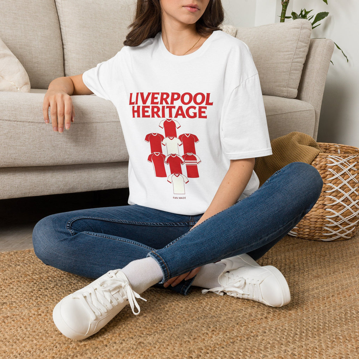 Liverpool Heritage Tee — Retro Football Shirt Collage
