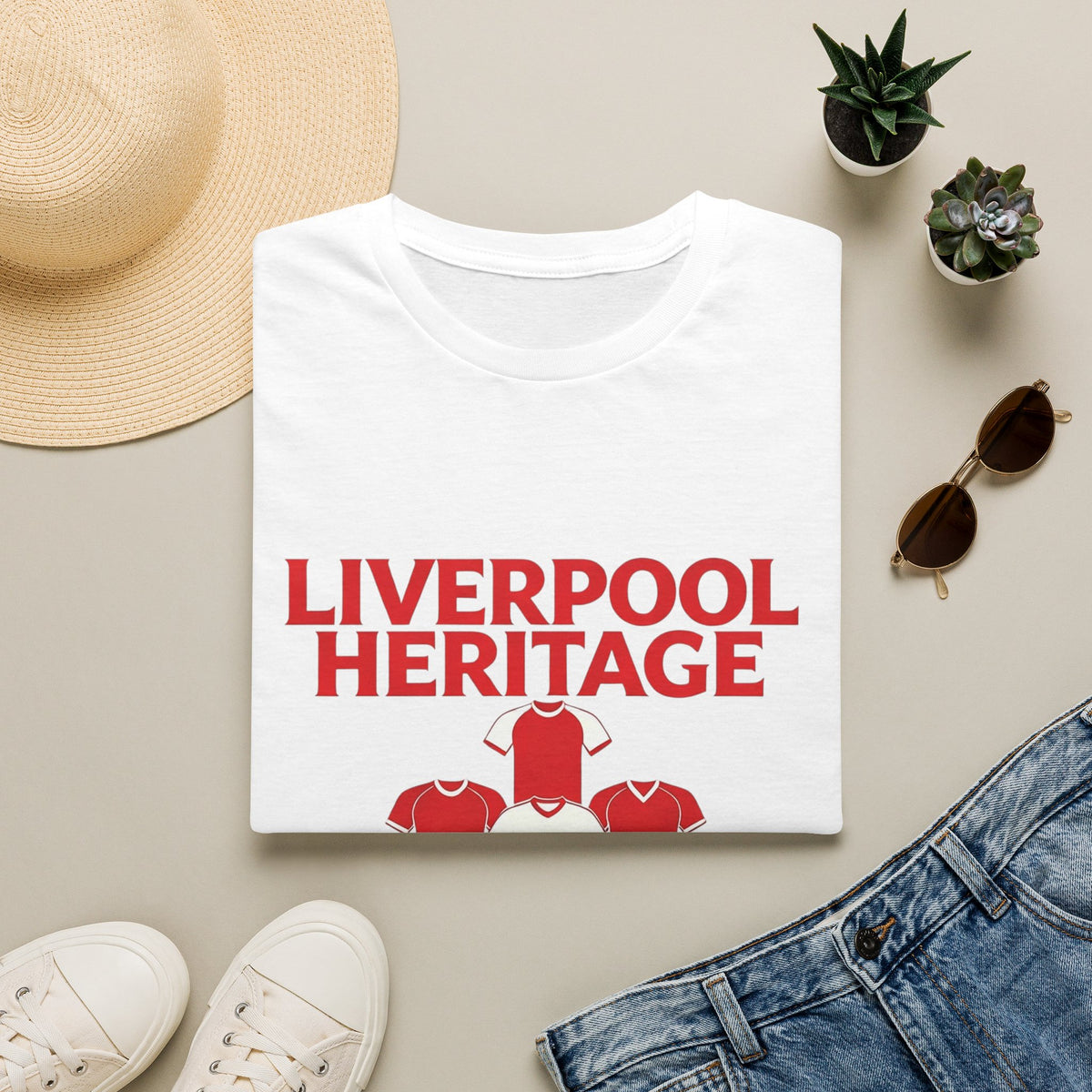 Liverpool Heritage Tee — Retro Football Shirt Collage