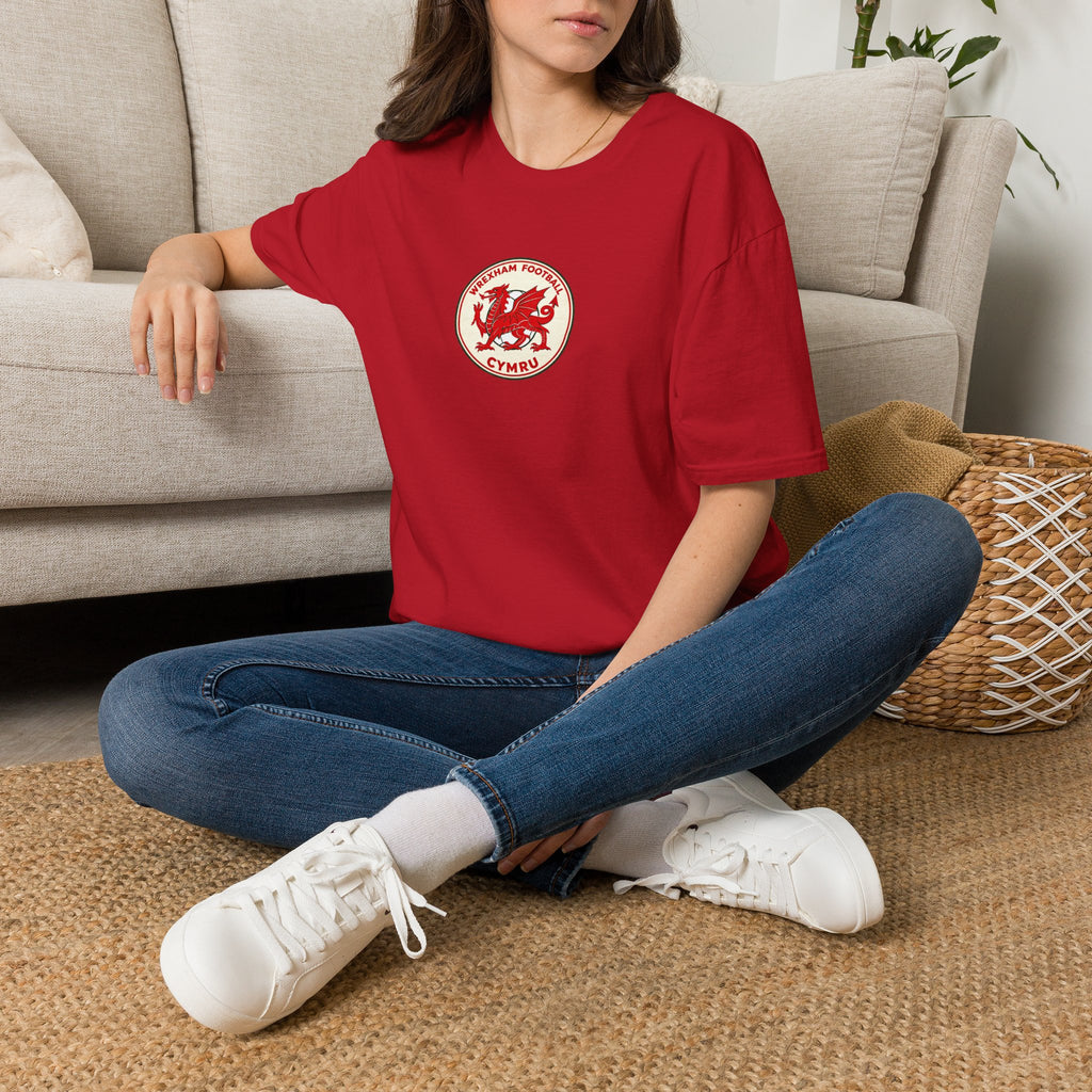 Welsh Dragon Football Crest T-Shirt — Wrexham Cymru Vintage Soccer Tee