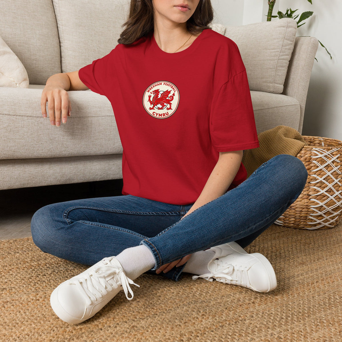 Welsh Dragon Football Crest T-Shirt — Wrexham Cymru Vintage Soccer Tee