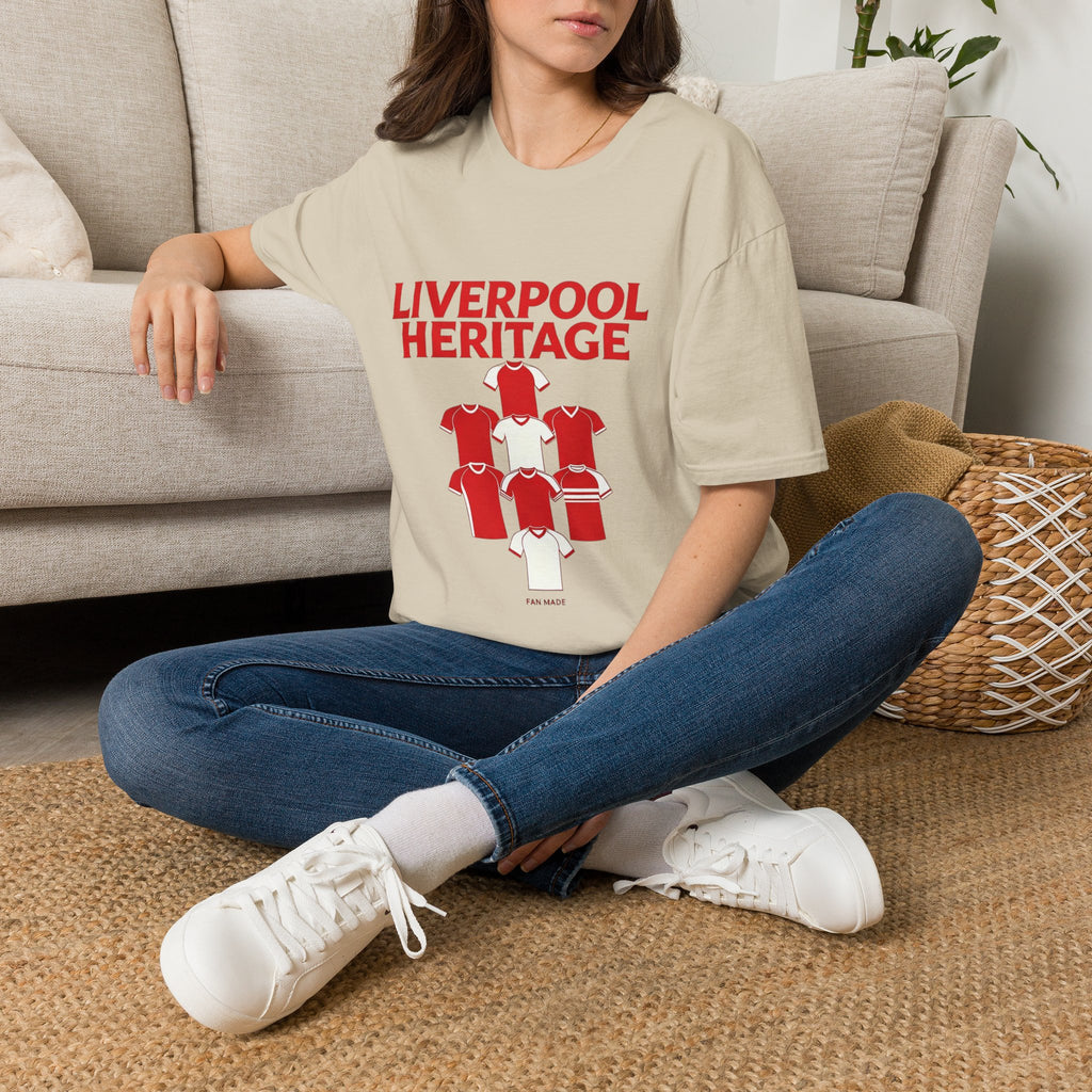 Liverpool Heritage Tee — Retro Football Shirt Collage