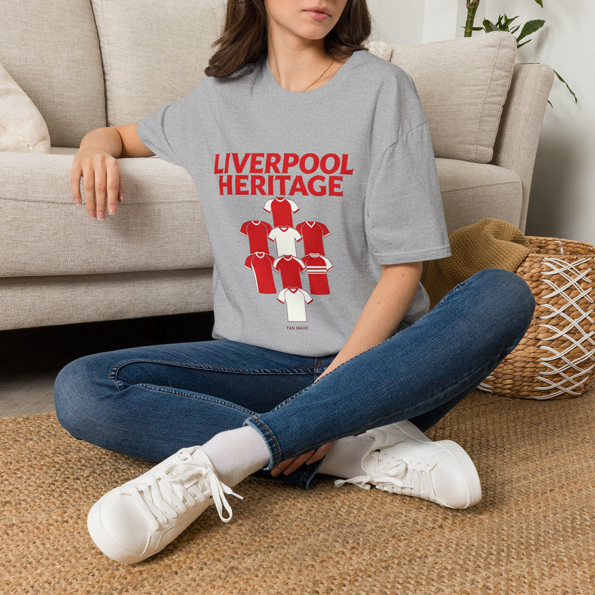 Liverpool Heritage Tee — Retro Football Shirt Collage