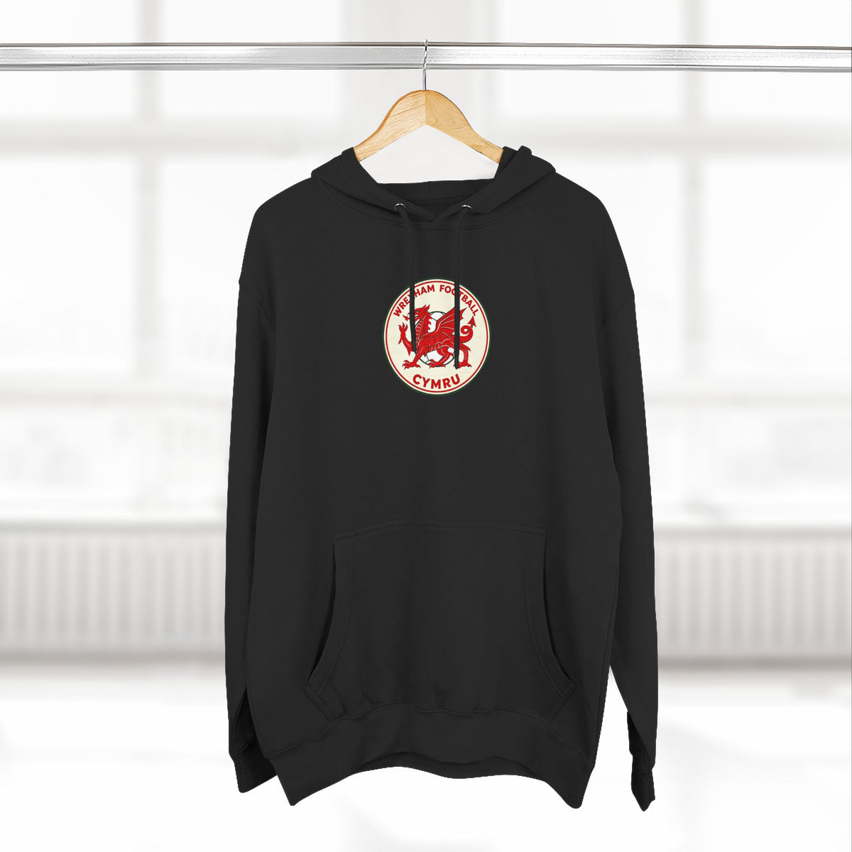 Welsh Red Dragon Emblem Hoodie — Cymru Crest Fleece Pullover