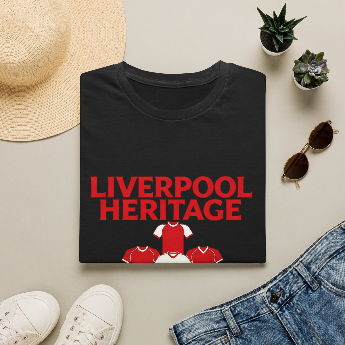Liverpool Heritage Tee — Retro Football Shirt Collage