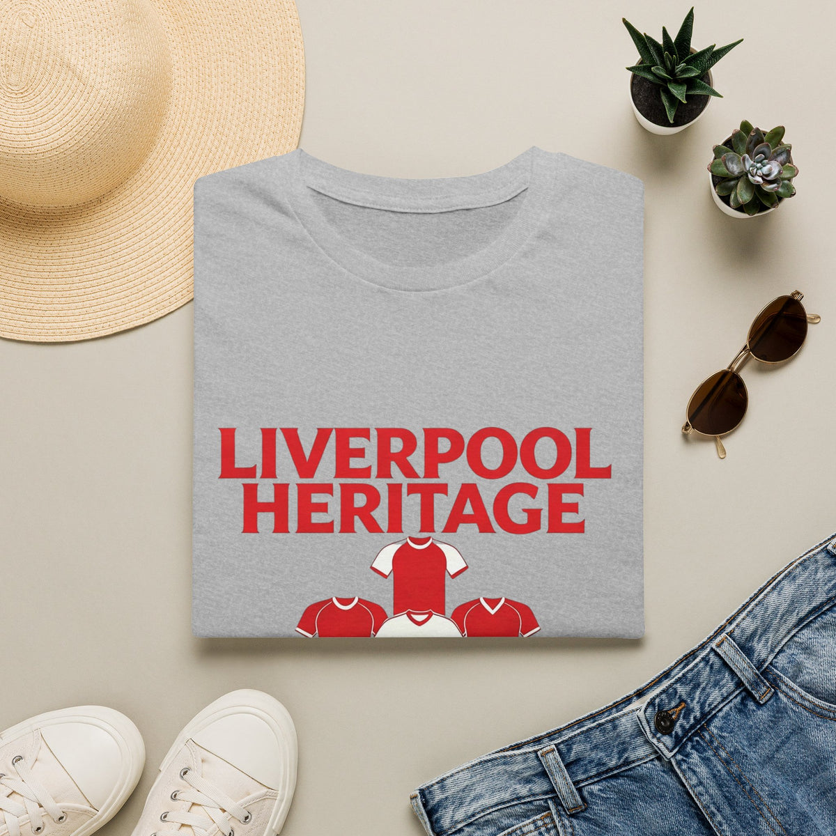 Liverpool Heritage Tee — Retro Football Shirt Collage