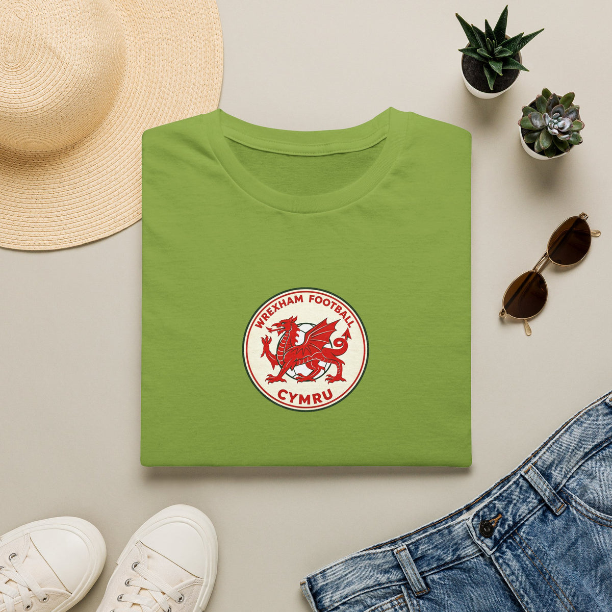 Welsh Dragon Football Crest T-Shirt — Wrexham Cymru Vintage Soccer Tee