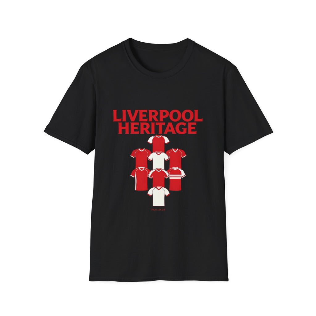 Liverpool Heritage Tee — Retro Football Shirt Collage