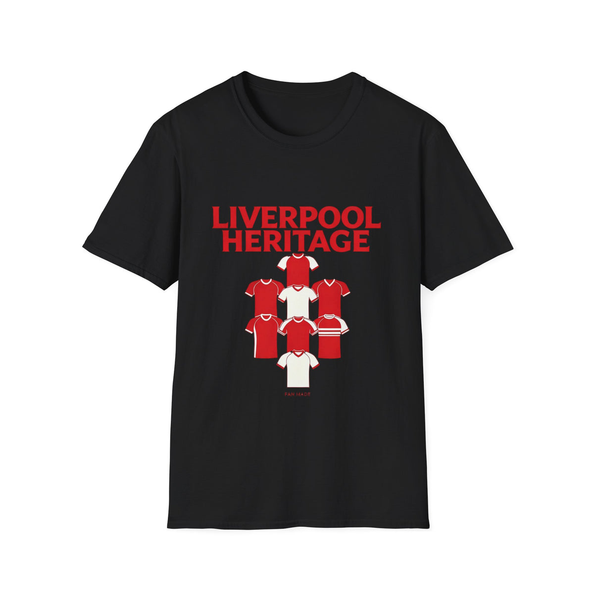 Liverpool Heritage Tee — Retro Football Shirt Collage