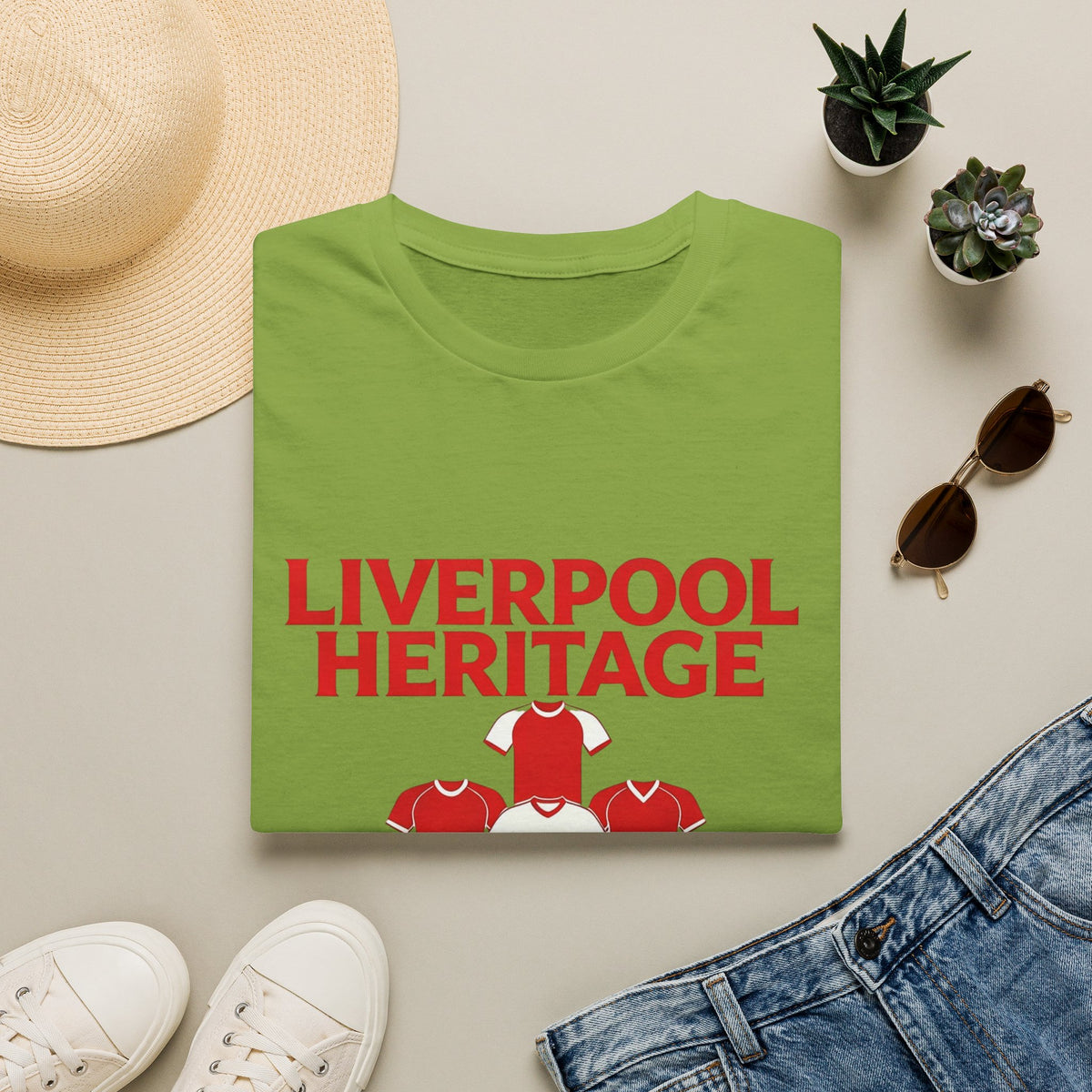 Liverpool Heritage Tee — Retro Football Shirt Collage
