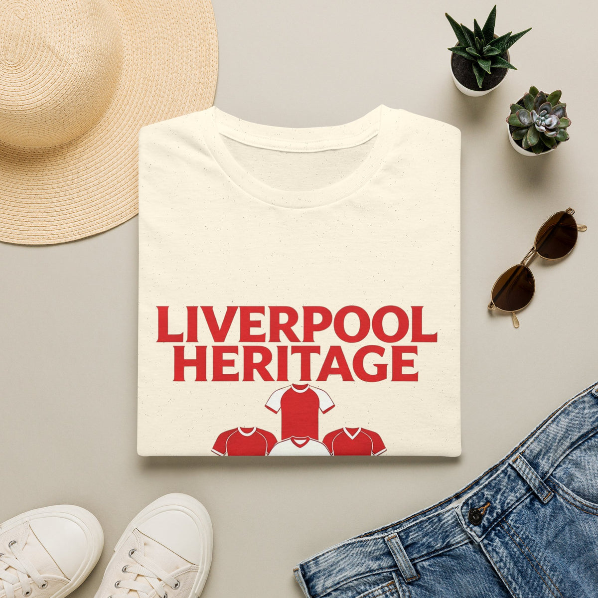 Liverpool Heritage Tee — Retro Football Shirt Collage