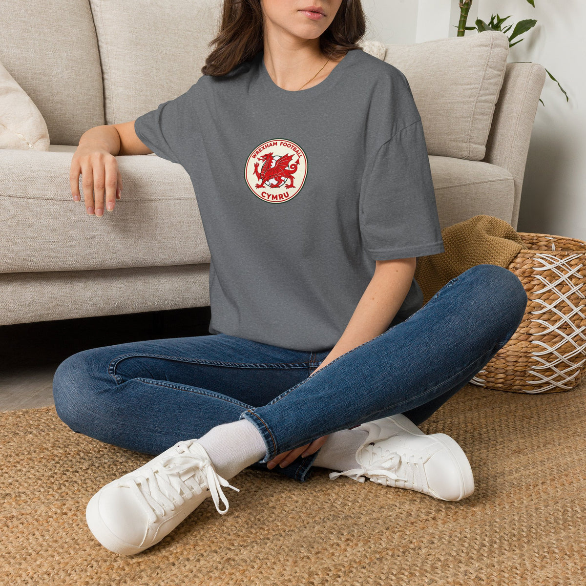Welsh Dragon Football Crest T-Shirt — Wrexham Cymru Vintage Soccer Tee