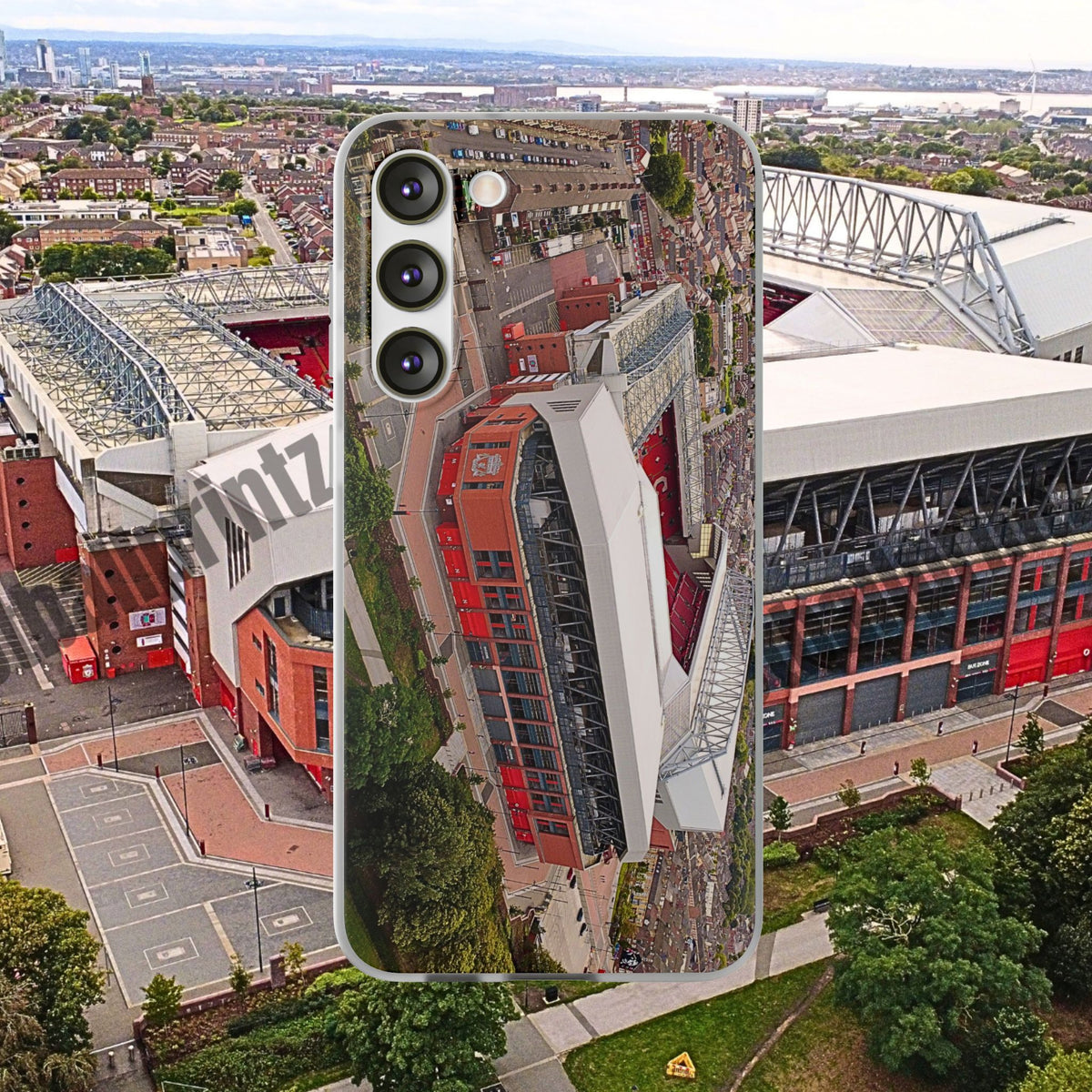 Liverpool Anfield Aerial Flexi Phone Case — Anfield Stadium Photo iPhone Cover