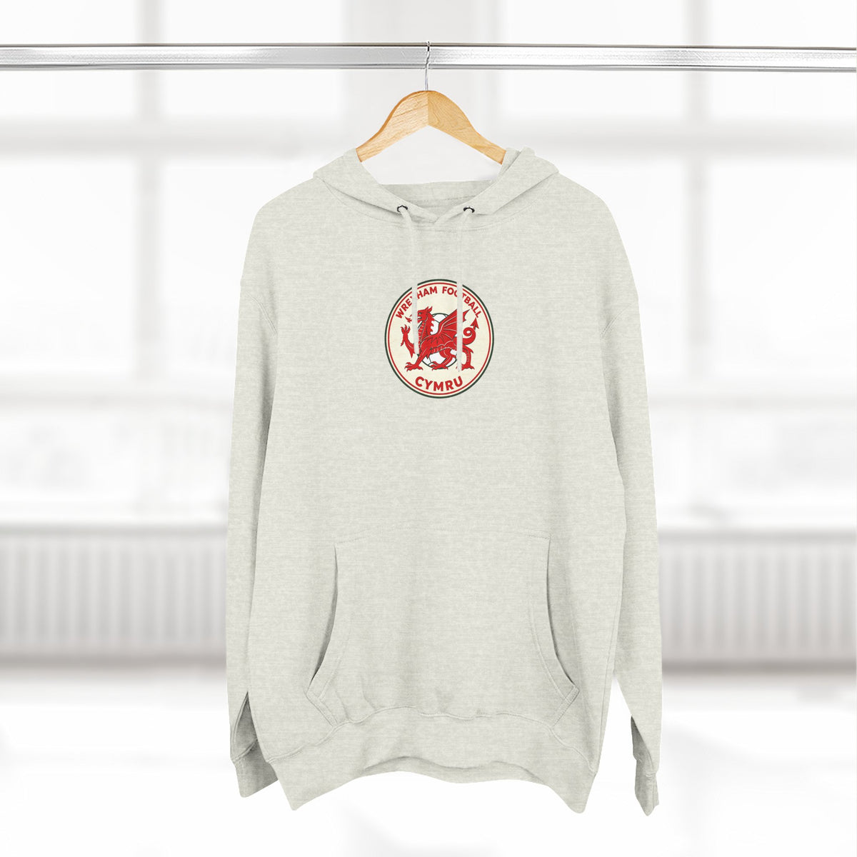 Welsh Red Dragon Emblem Hoodie — Cymru Crest Fleece Pullover