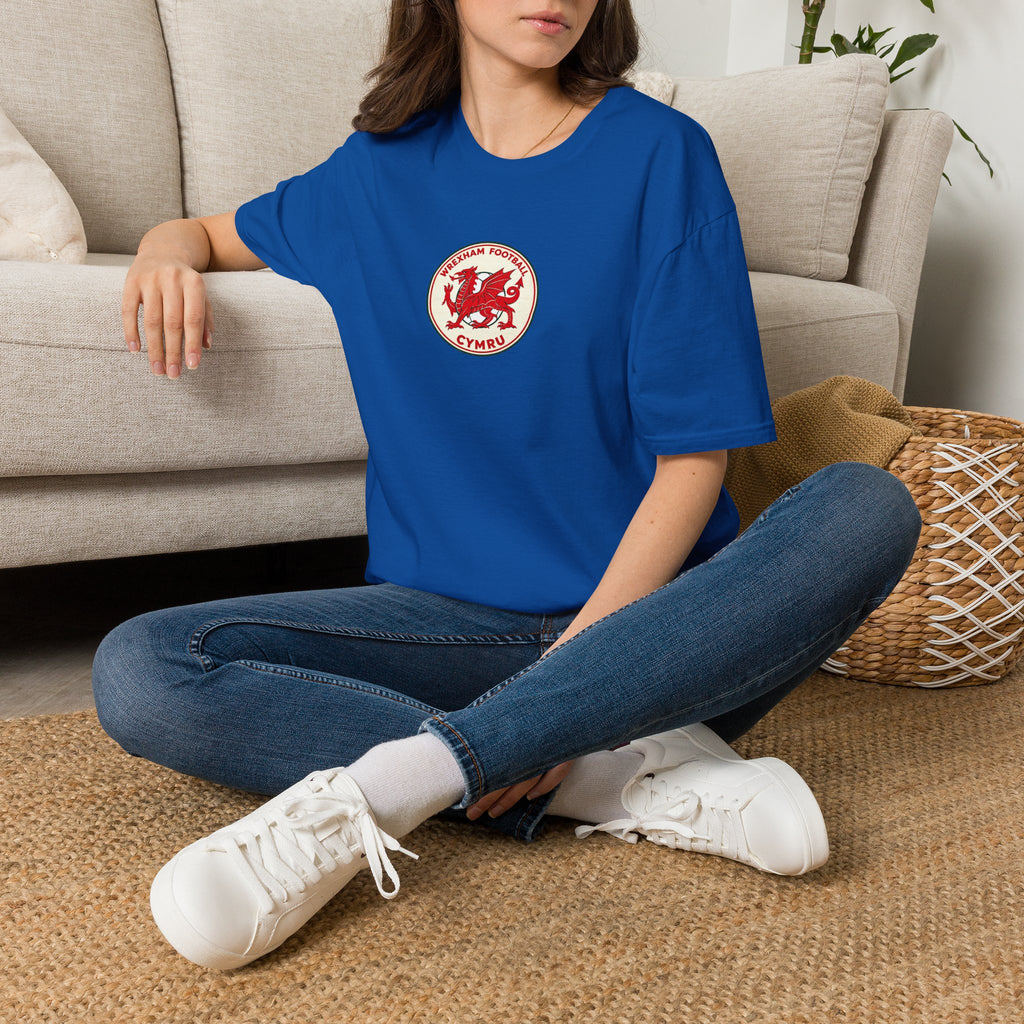 Welsh Dragon Football Crest T-Shirt — Wrexham Cymru Vintage Soccer Tee