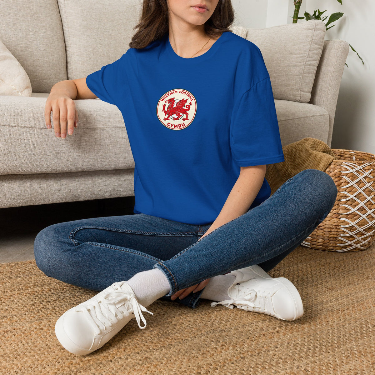 Welsh Dragon Football Crest T-Shirt — Wrexham Cymru Vintage Soccer Tee