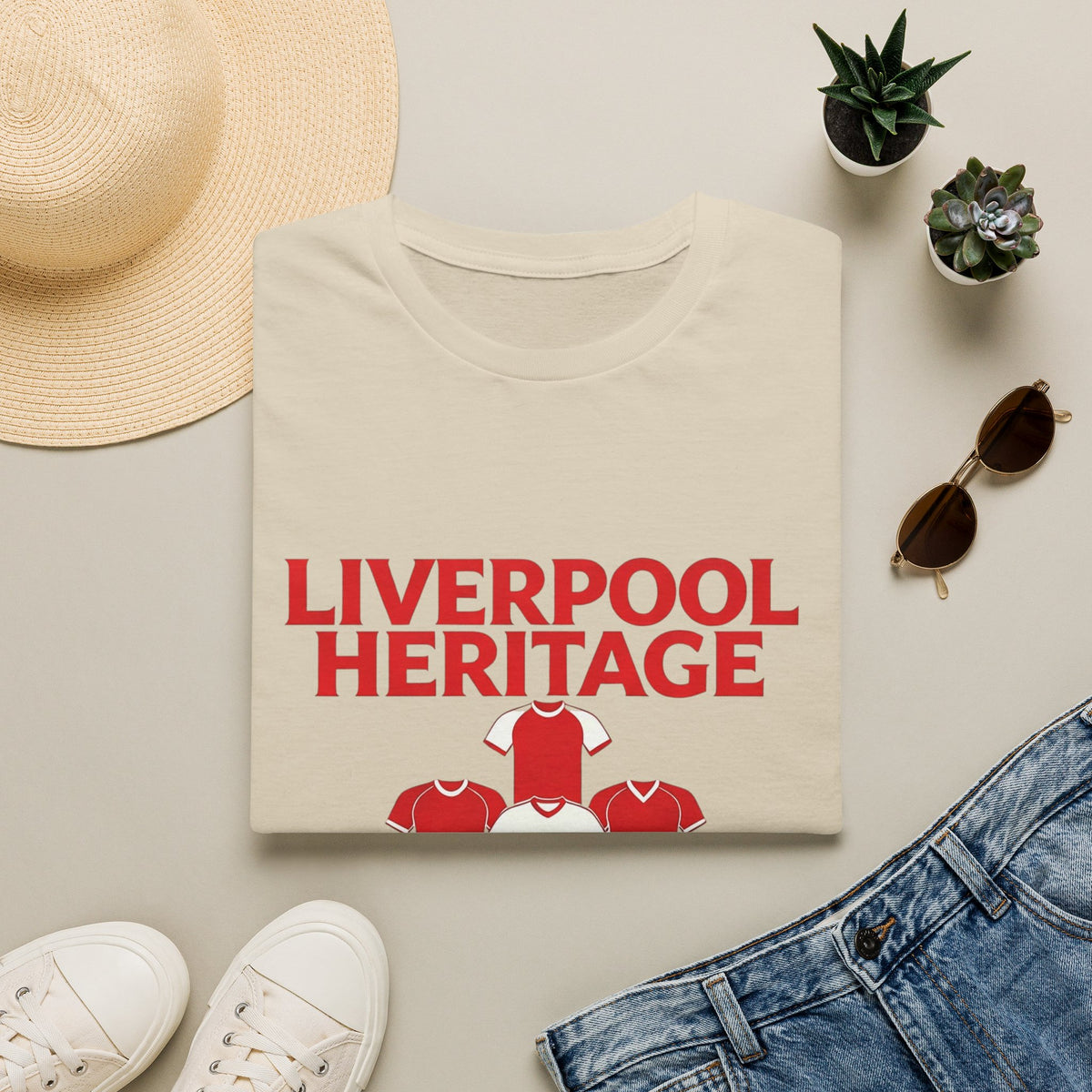 Liverpool Heritage Tee — Retro Football Shirt Collage