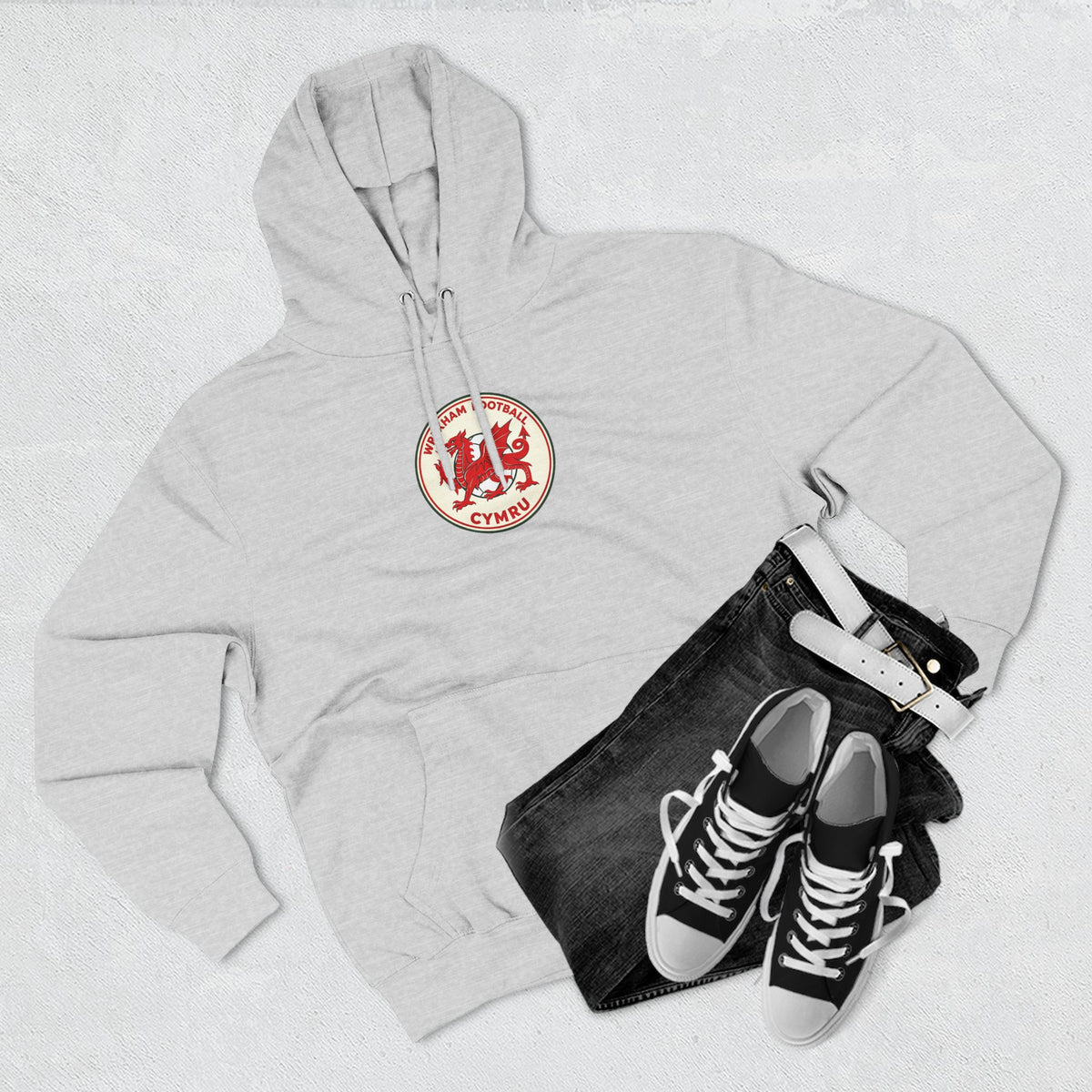 Welsh Red Dragon Emblem Hoodie — Cymru Crest Fleece Pullover