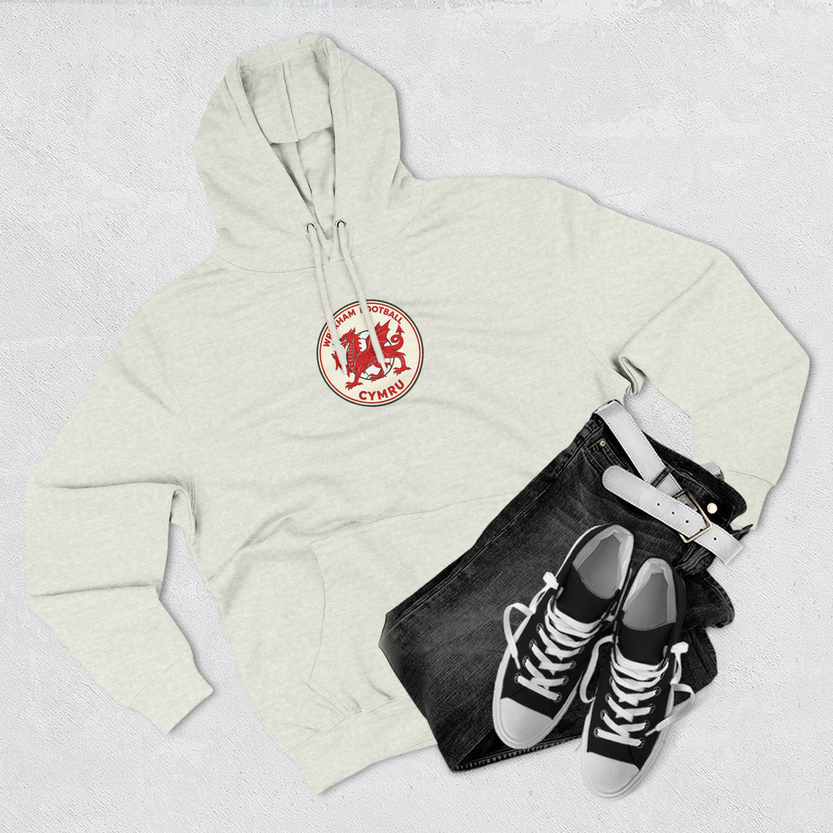 Welsh Red Dragon Emblem Hoodie — Cymru Crest Fleece Pullover