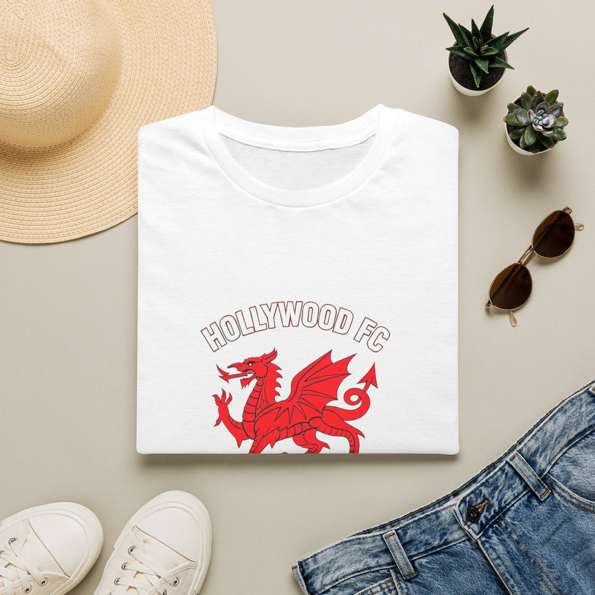 Wrexham-Style Red Dragon Soccer Tee — Retro Crest T-Shirt