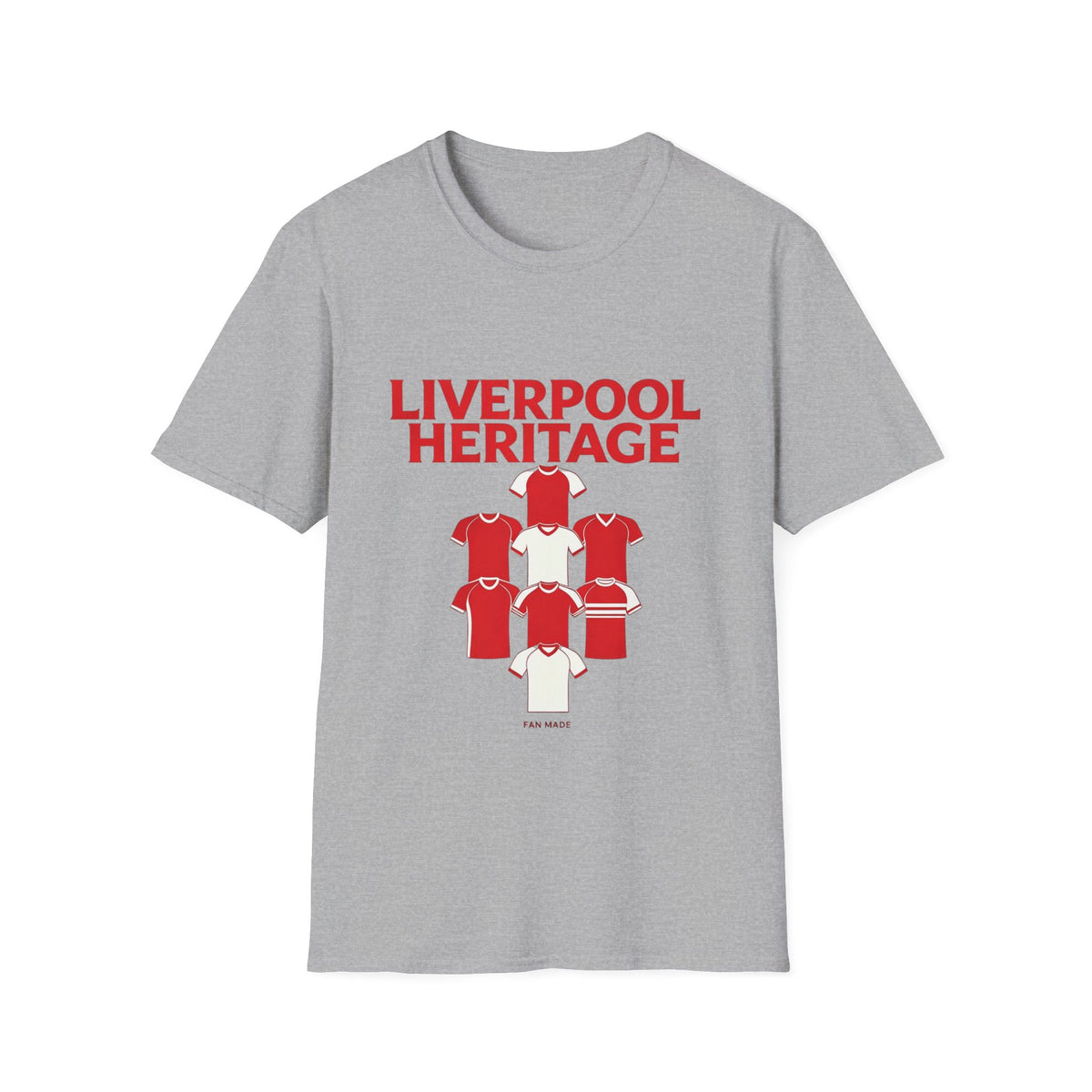 Liverpool Heritage Tee — Retro Football Shirt Collage