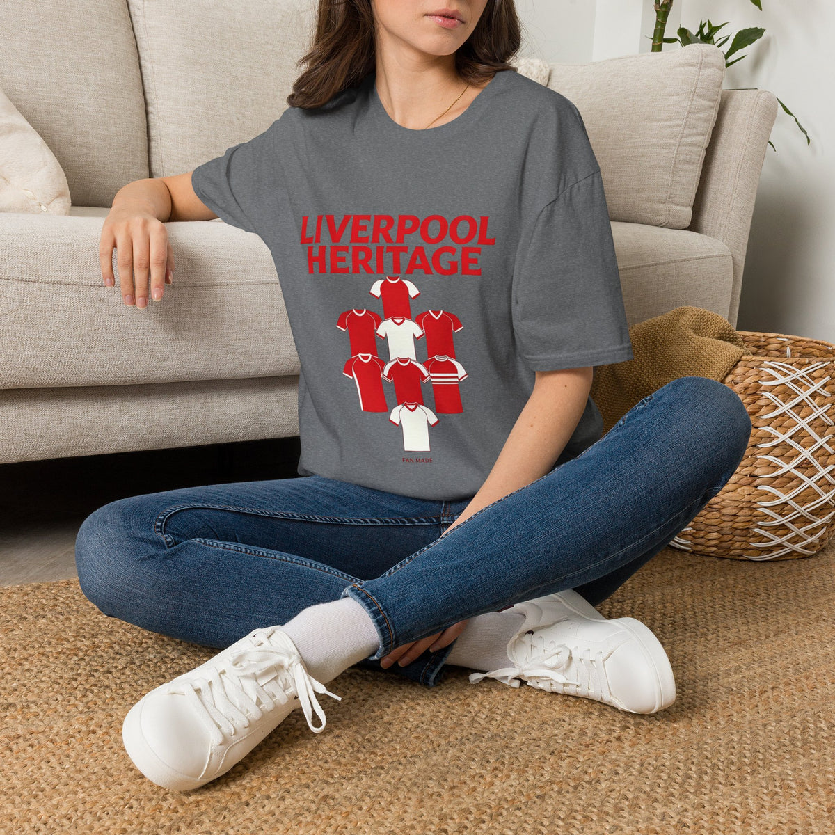 Liverpool Heritage Tee — Retro Football Shirt Collage
