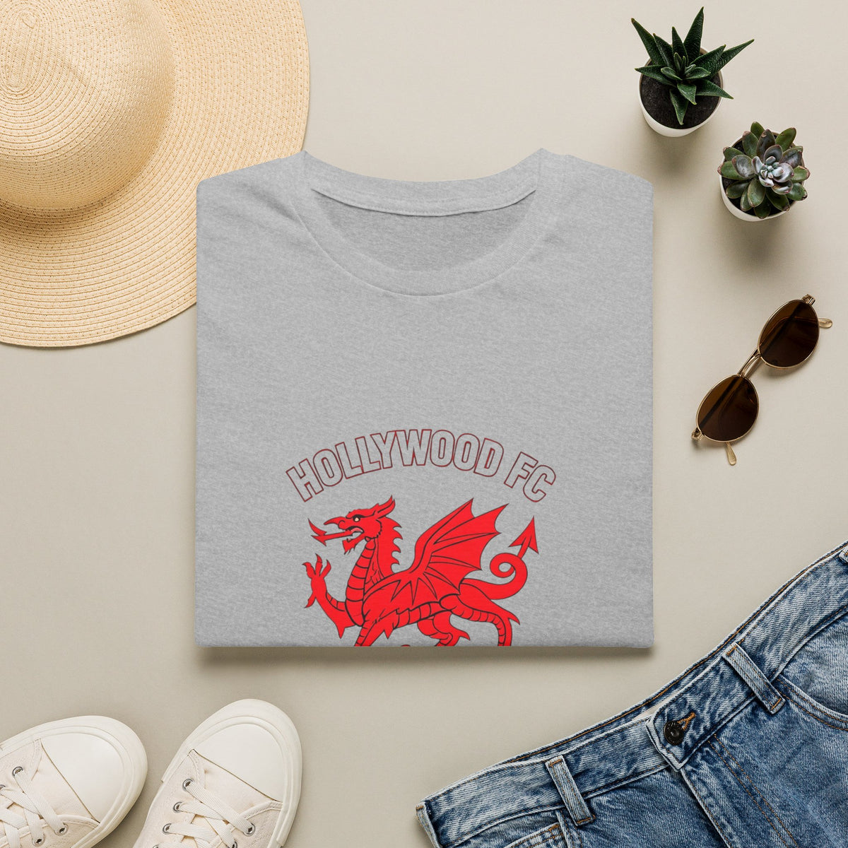 Wrexham-Style Red Dragon Soccer Tee — Retro Crest T-Shirt