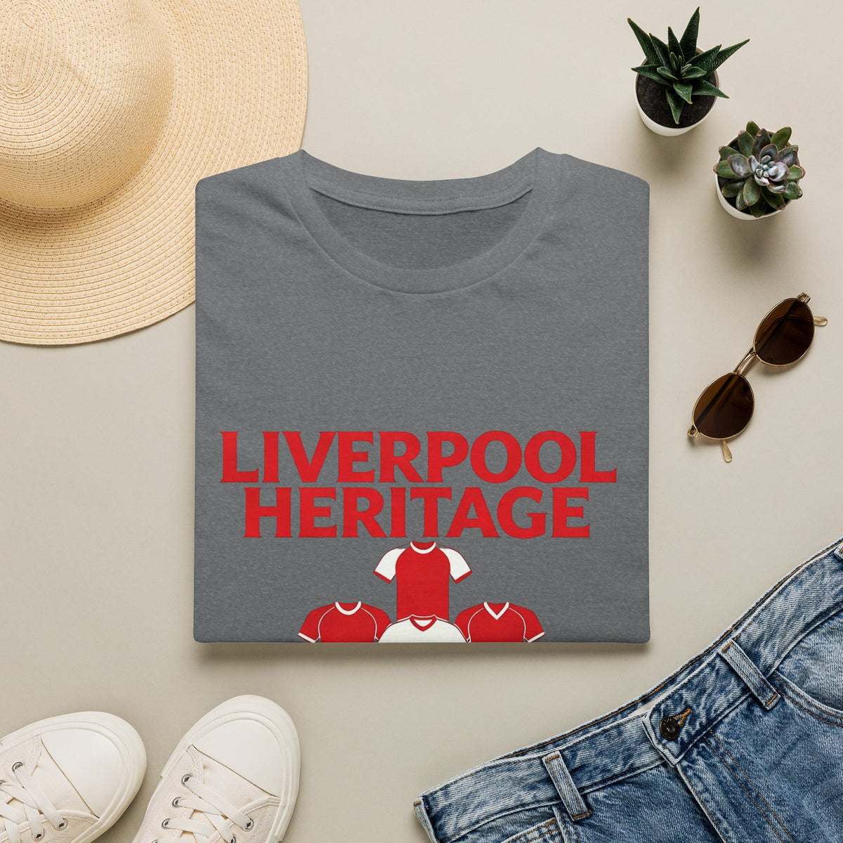 Liverpool Heritage Tee — Retro Football Shirt Collage