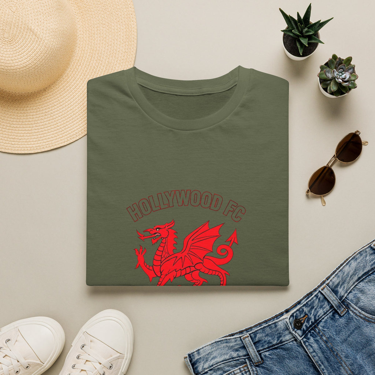 Wrexham-Style Red Dragon Soccer Tee — Retro Crest T-Shirt