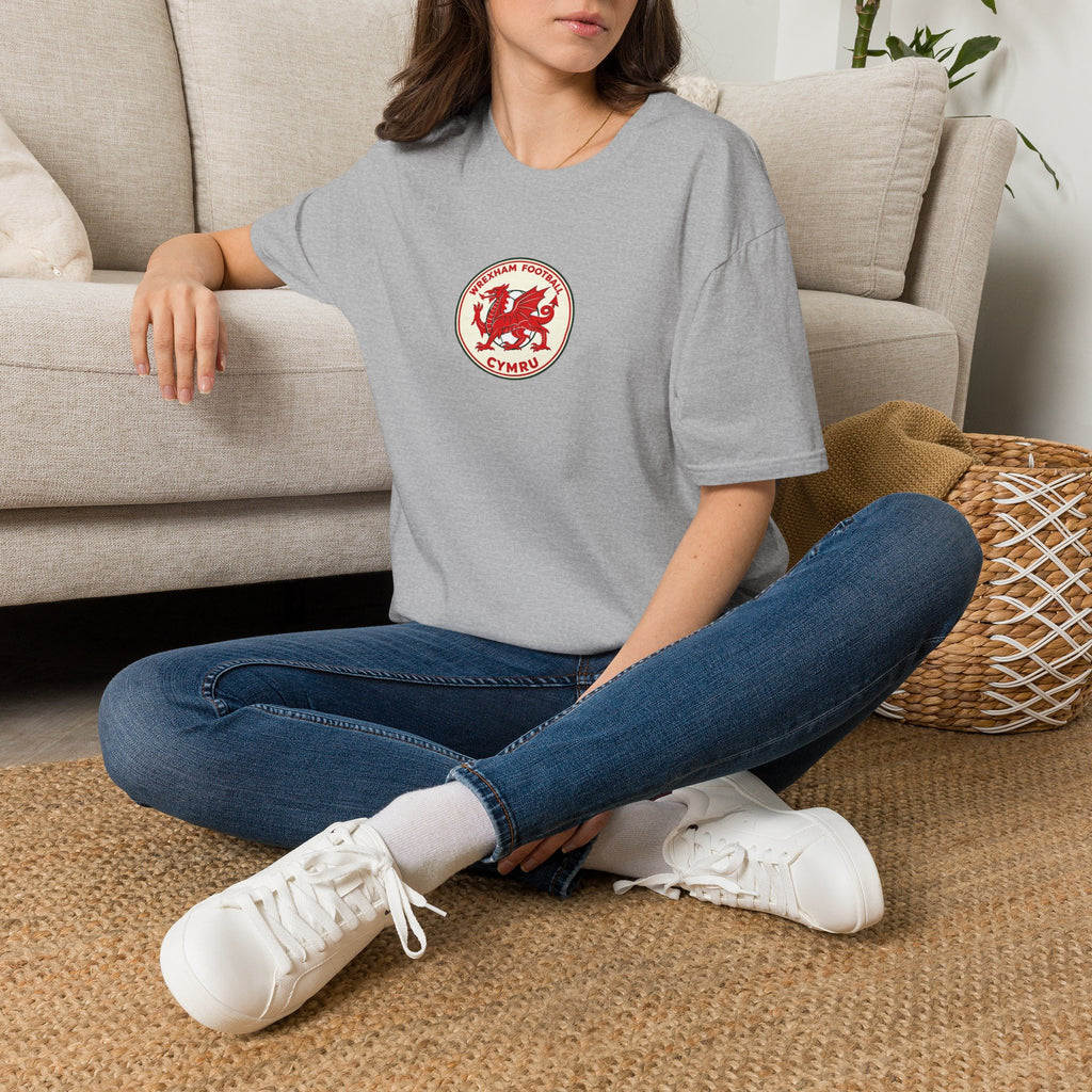 Welsh Dragon Football Crest T-Shirt — Wrexham Cymru Vintage Soccer Tee