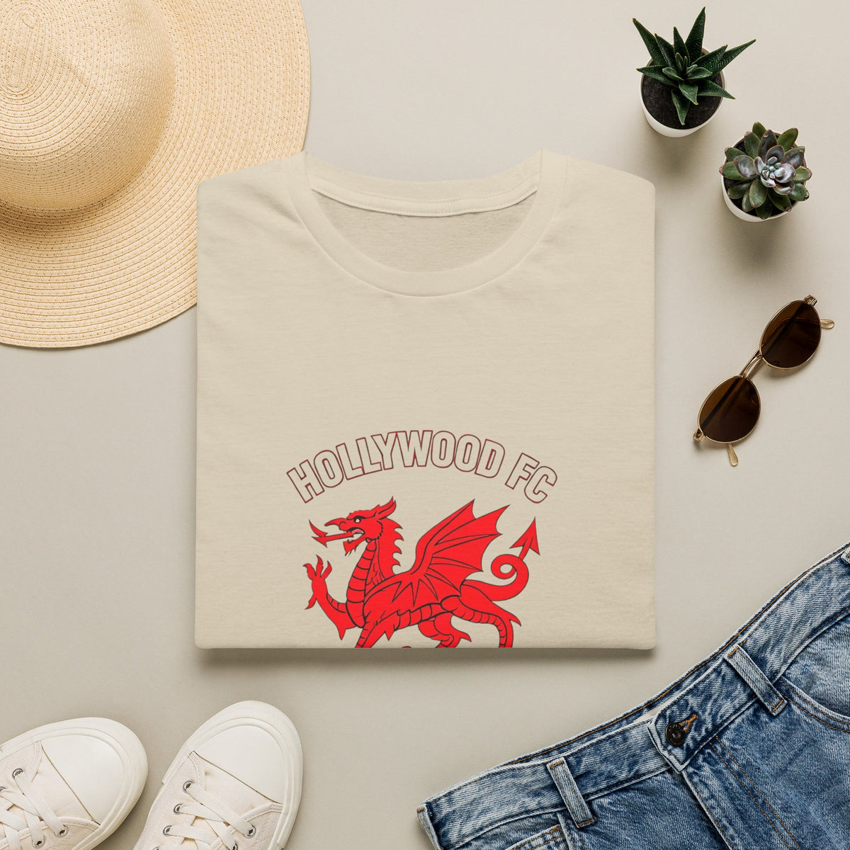 Wrexham-Style Red Dragon Soccer Tee — Retro Crest T-Shirt