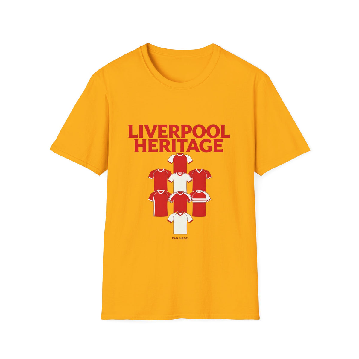 Liverpool Heritage Tee — Retro Football Shirt Collage