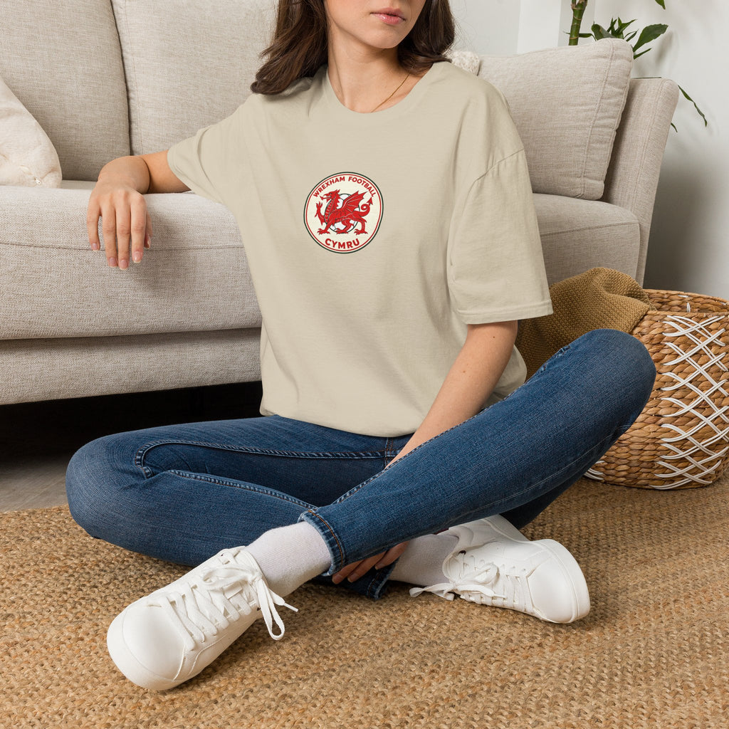 Welsh Dragon Football Crest T-Shirt — Wrexham Cymru Vintage Soccer Tee