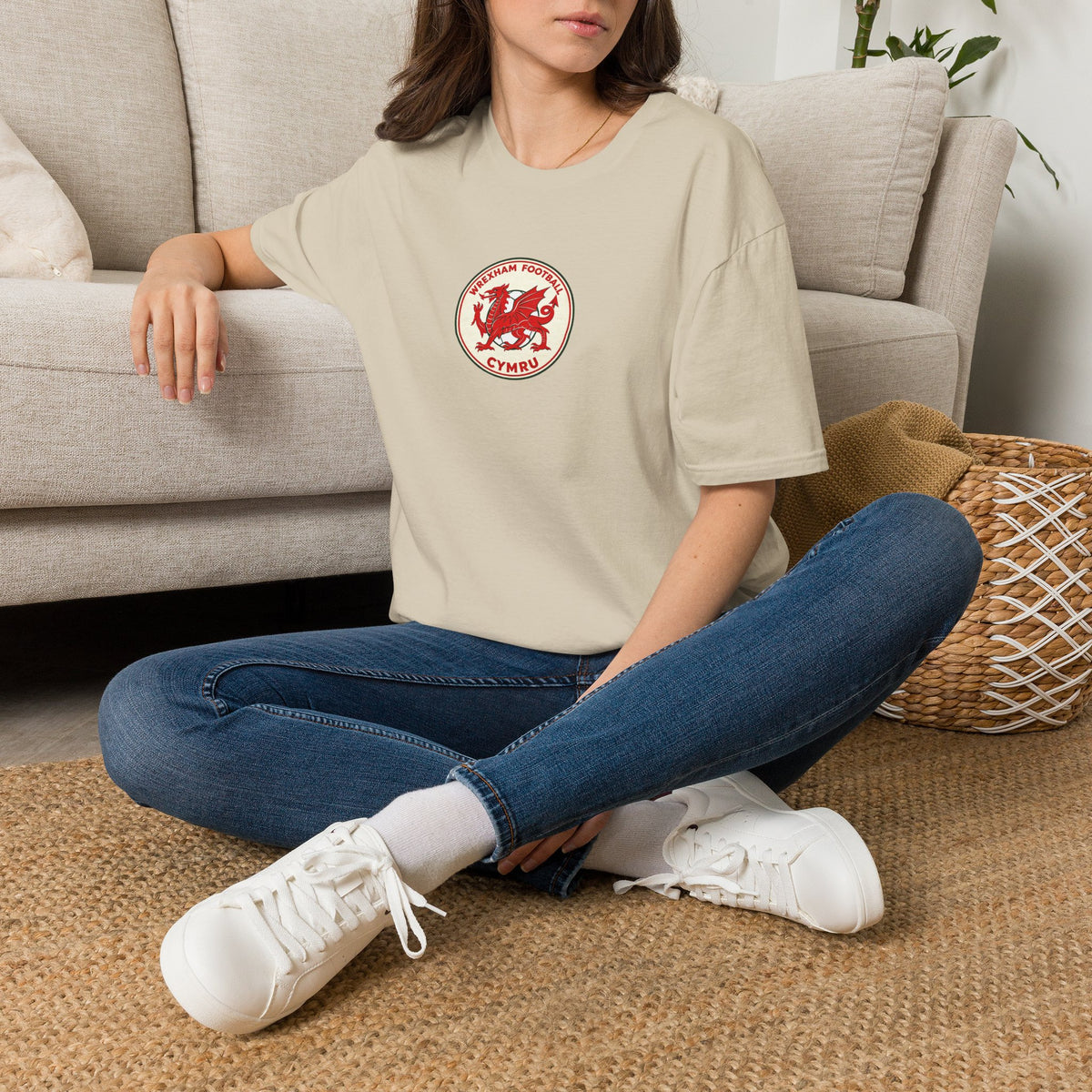 Welsh Dragon Football Crest T-Shirt — Wrexham Cymru Vintage Soccer Tee